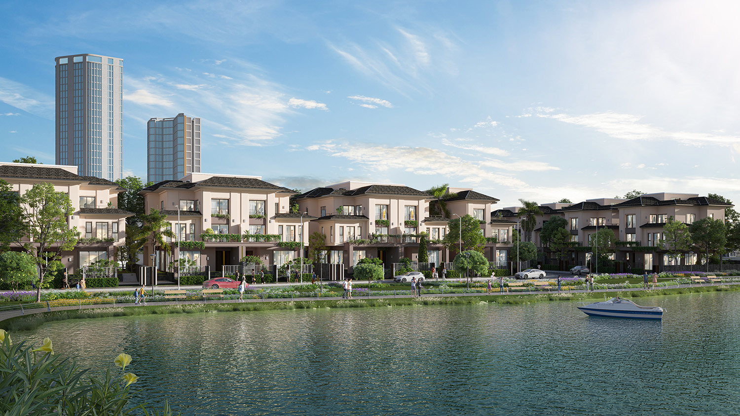 Phối cảnh Hòa Lạc Metro City view hồ